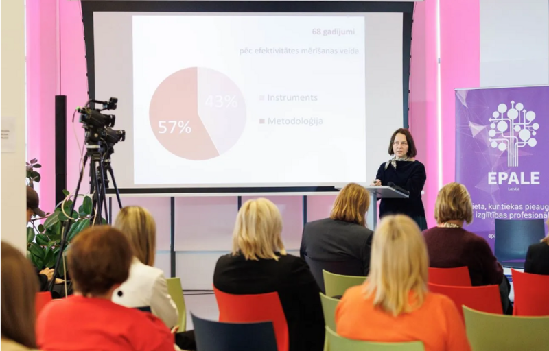 Photo: Kaspars Zborovskis Lead researcher of the SRP “Education” project presented at the EPALE conference “Lifelong learning: The key to tomorrow’s skills”